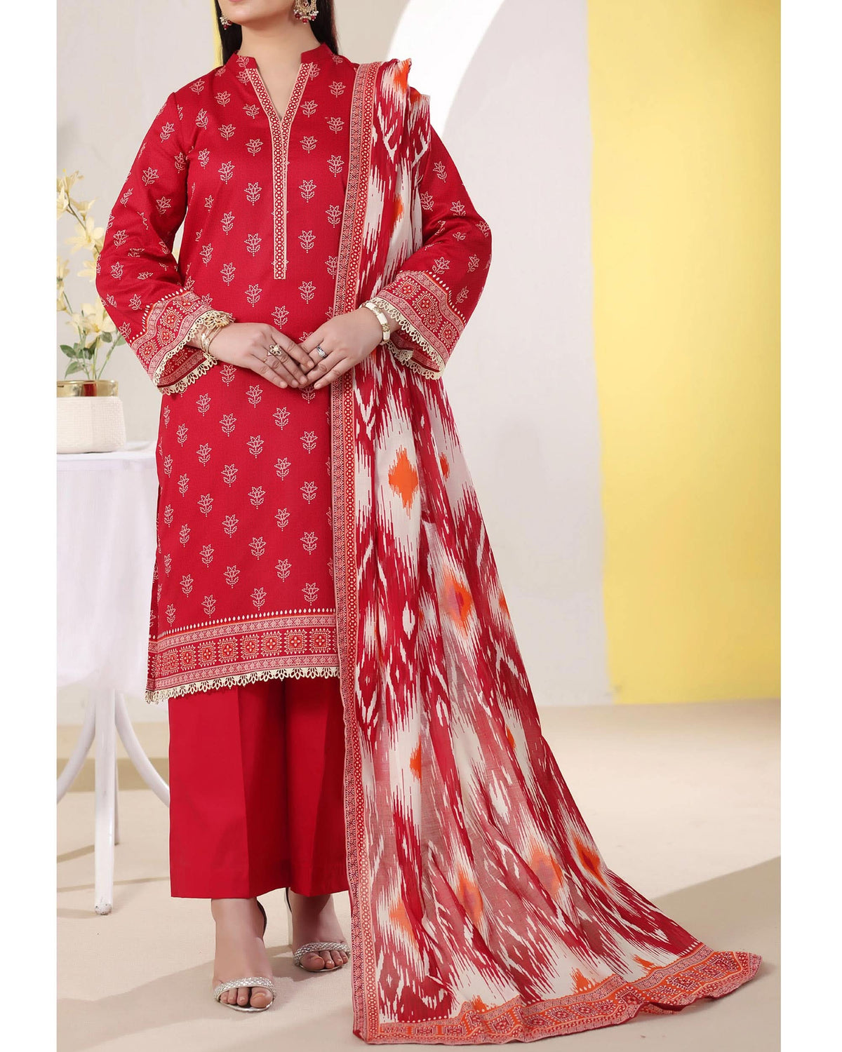 DAMAN Exclusive Lawn Printed 3-Piece Suit By VS Textile V-4, Women, 3Pcs Shalwar Suit, Chase Value, Chase Value