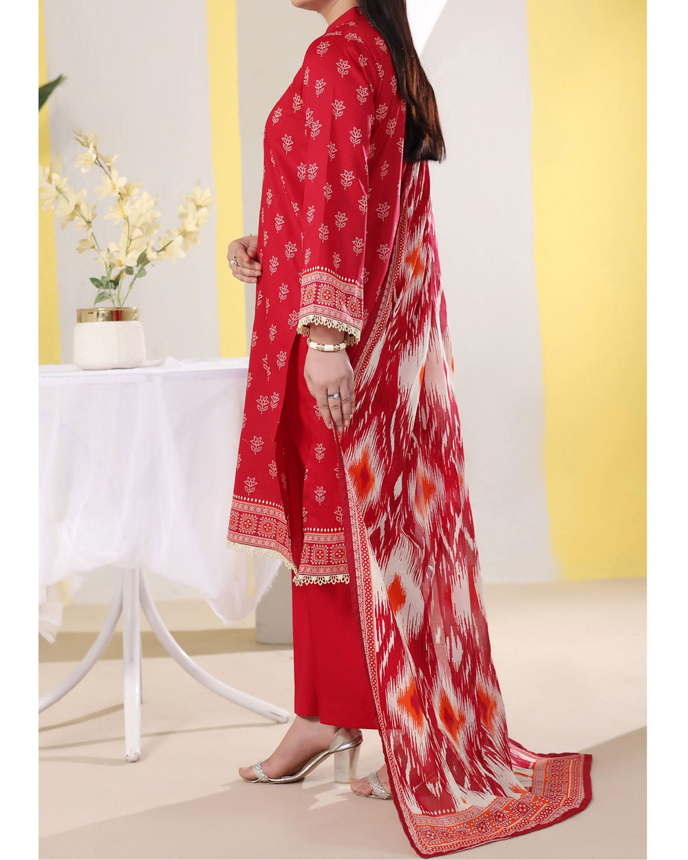 DAMAN Exclusive Lawn Printed 3-Piece Suit By VS Textile V-4, Women, 3Pcs Shalwar Suit, Chase Value, Chase Value
