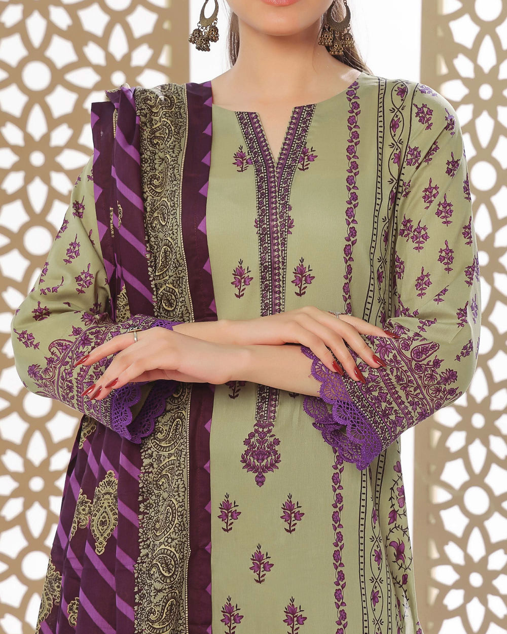 DAMAN Exclusive Lawn Printed 3-Piece Suit By VS Textile V-4, Women, 3Pcs Shalwar Suit, Chase Value, Chase Value