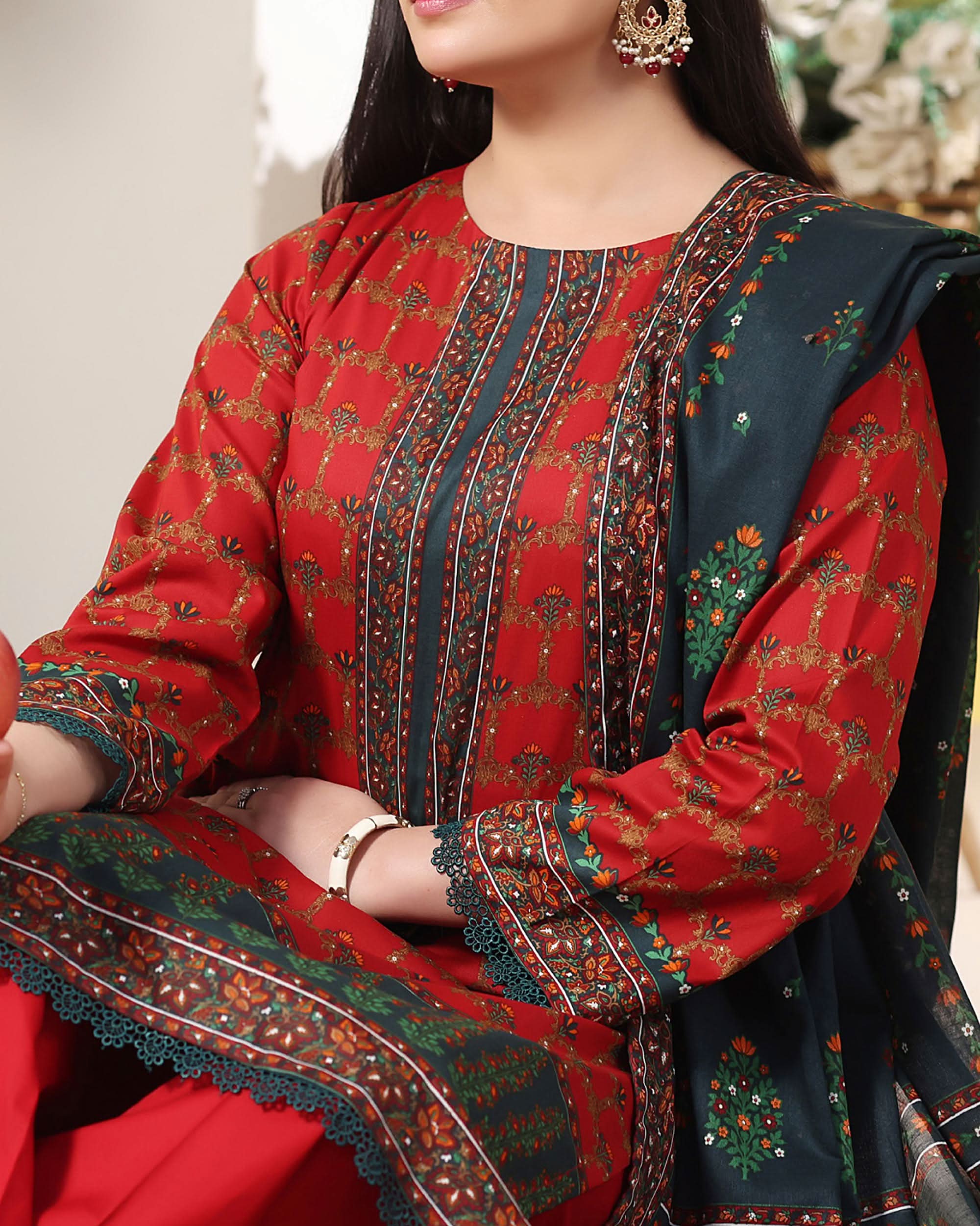 DAMAN Exclusive Lawn Printed 3-Piece Suit By VS Textile V-4, Women, 3Pcs Shalwar Suit, Chase Value, Chase Value