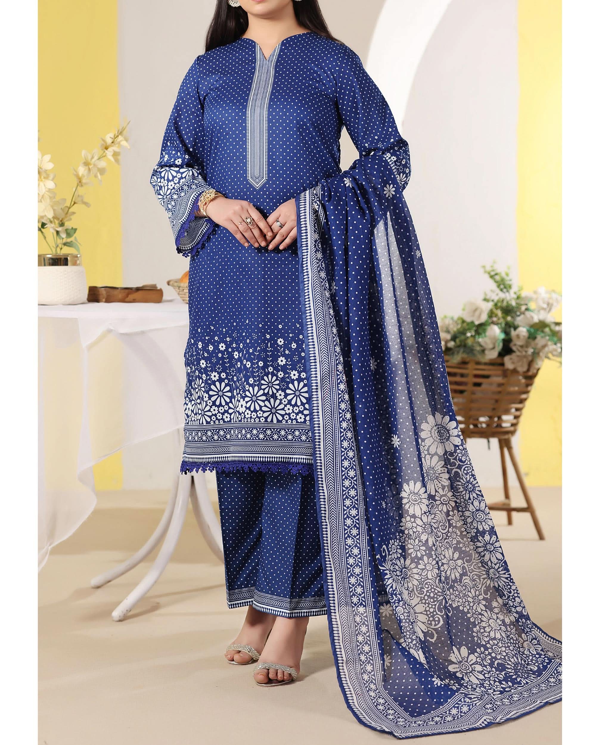 DAMAN Exclusive Lawn Printed 3-Piece Suit By VS Textile V-4, Women, 3Pcs Shalwar Suit, Chase Value, Chase Value