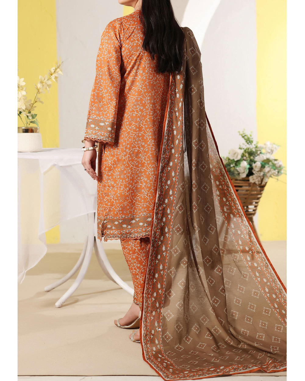 DAMAN Exclusive Lawn Printed 3-Piece Suit By VS Textile V-4, Women, 3Pcs Shalwar Suit, Chase Value, Chase Value