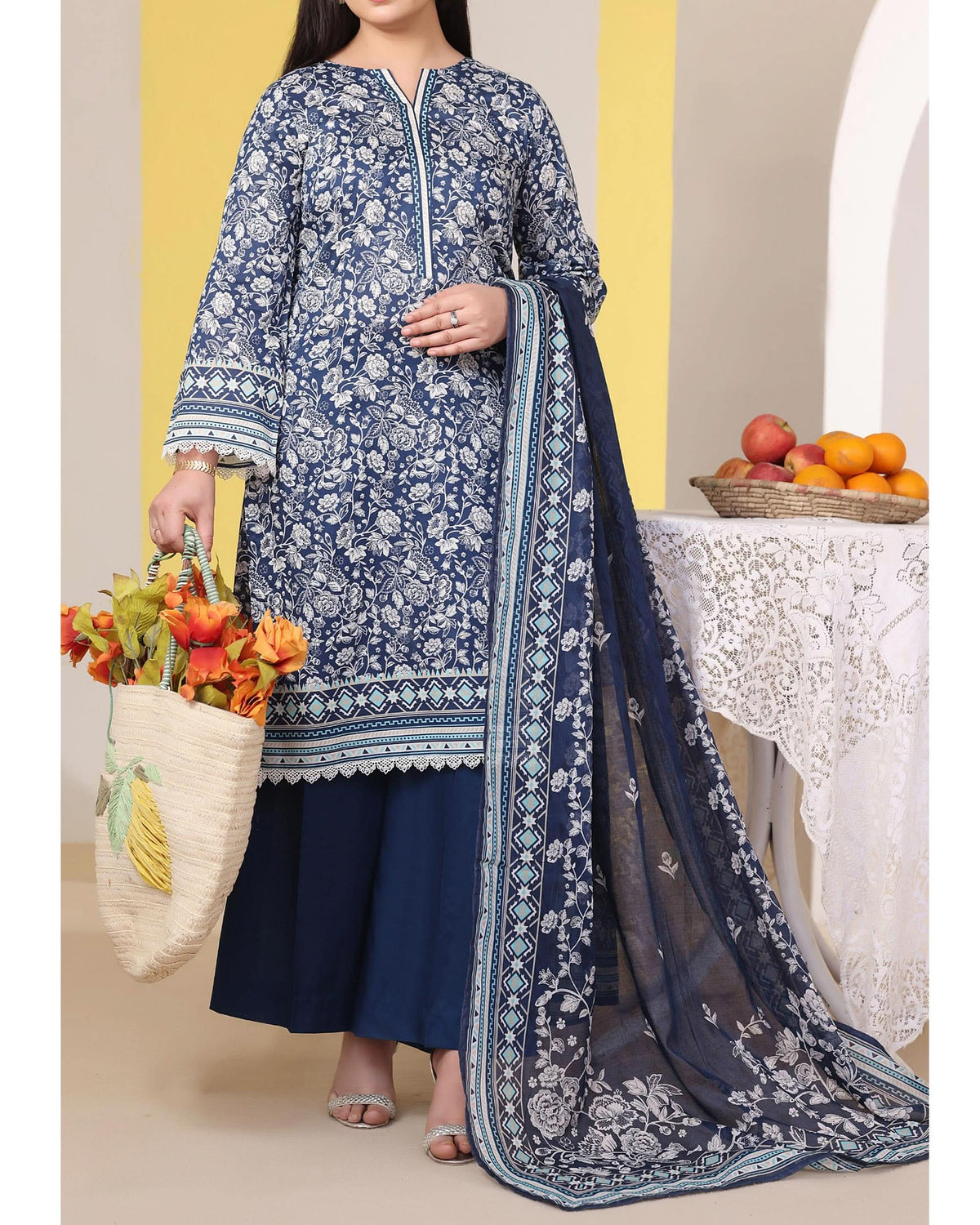 DAMAN Exclusive Lawn Printed 3-Piece Suit By VS Textile V-4, Done, Chase Value, Chase Value