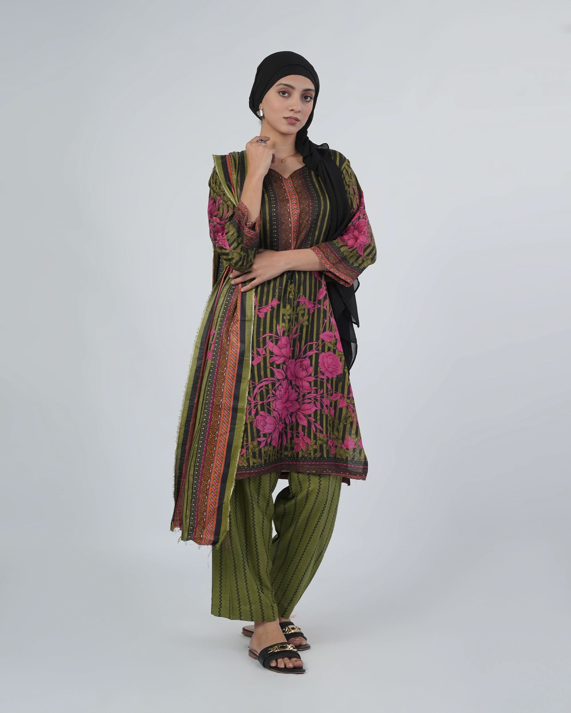 Shahzaib Gull Gee Printed 3-Pcs Suit, Women, 3Pcs Shalwar Suit, Chase Value, Chase Value