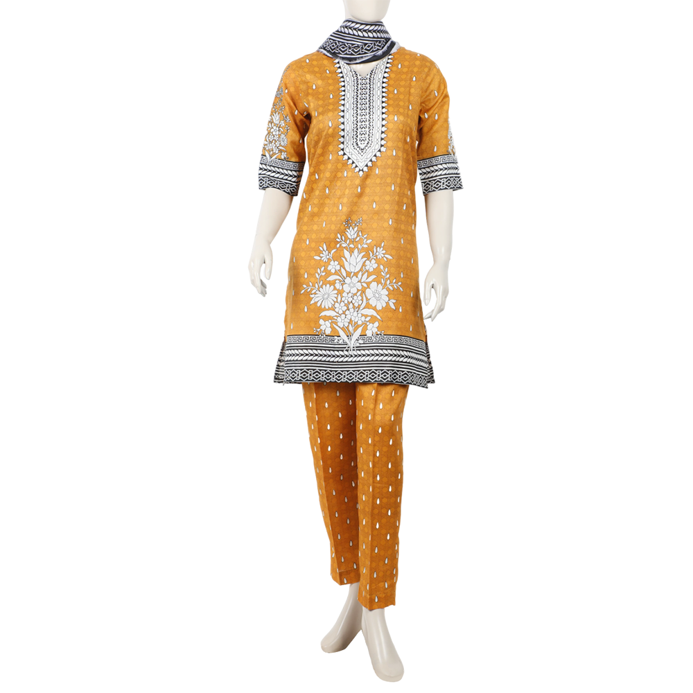 Women's Wash & Wear Unstitched 3pcs Suit - A23, Women, 3Pcs Shalwar Suit, Chase Value, Chase Value