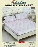 Valuables Printed Fitted Cotton Double Bedsheet with 2 Pillow Covers 180x102, Double Size Bed Sheet, Chase Value, Chase Value