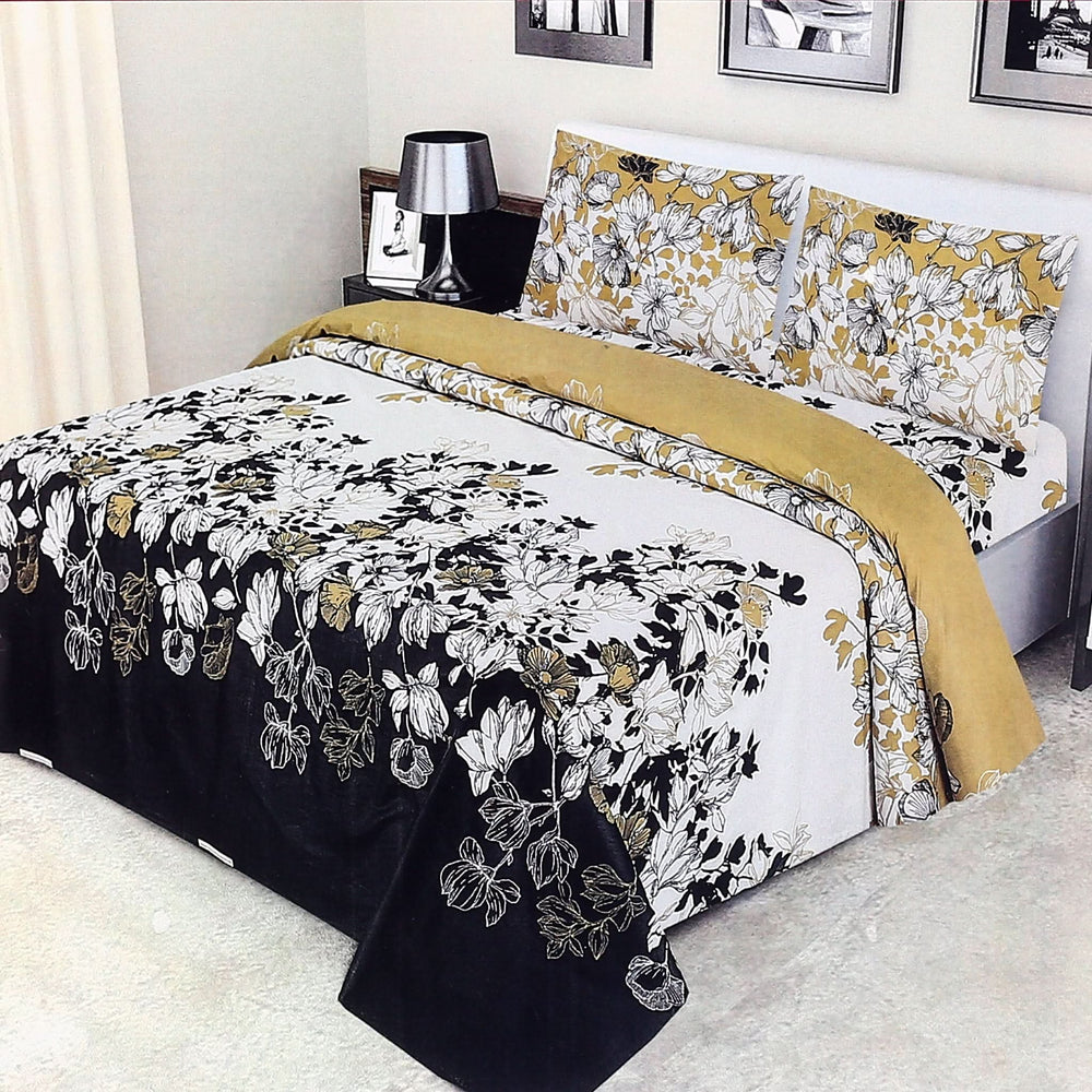 Valuable Soft Feel Double Bedsheet 3Pcs - A2, Double Size Bed Sheet, Chase Value, Chase Value