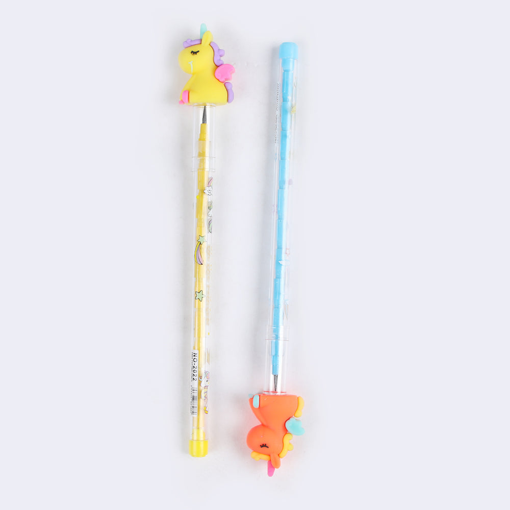 Bullet Pencil With Cartoon Character Eraser 2Pcs, Stationery Supplies, Chase Value, Chase Value