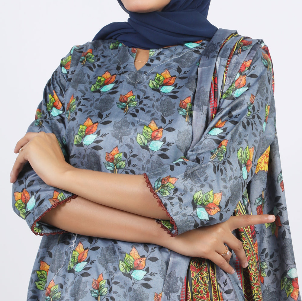 Shataj Febron Wash & Wear Unstitched Printed 3Pcs Suit - A2, Women, 3Pcs Shalwar Suit, Shataj, Chase Value