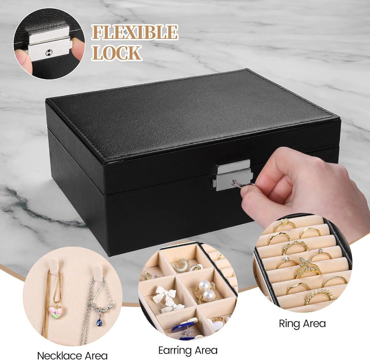 2-Layer Jewelry Box Organizer for Women and Girls, Storage Boxes, Chase Value, Chase Value