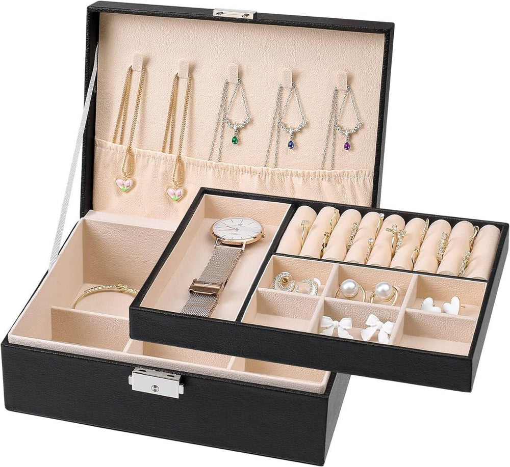 2-Layer Jewelry Box Organizer for Women and Girls, Storage Boxes, Chase Value, Chase Value