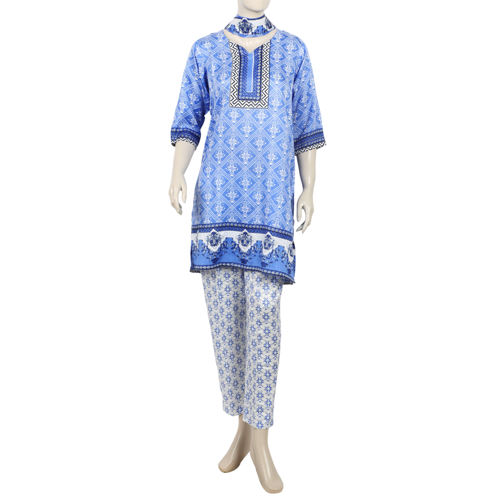 Women's Wash & Wear Unstitched 3pcs Suit - A44, Women, 3Pcs Shalwar Suit, Chase Value, Chase Value