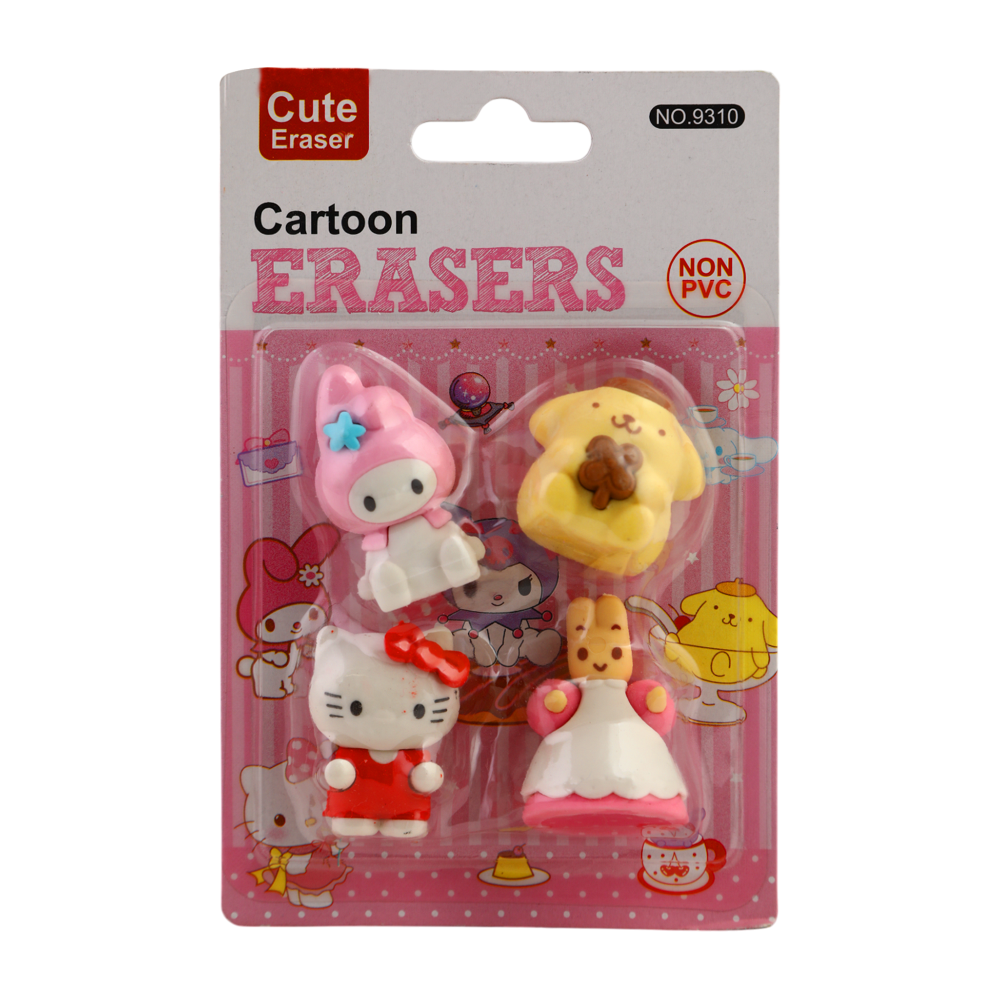 Cartoon Character Eraser Pack of 4, Stationery Supplies, Chase Value, Chase Value