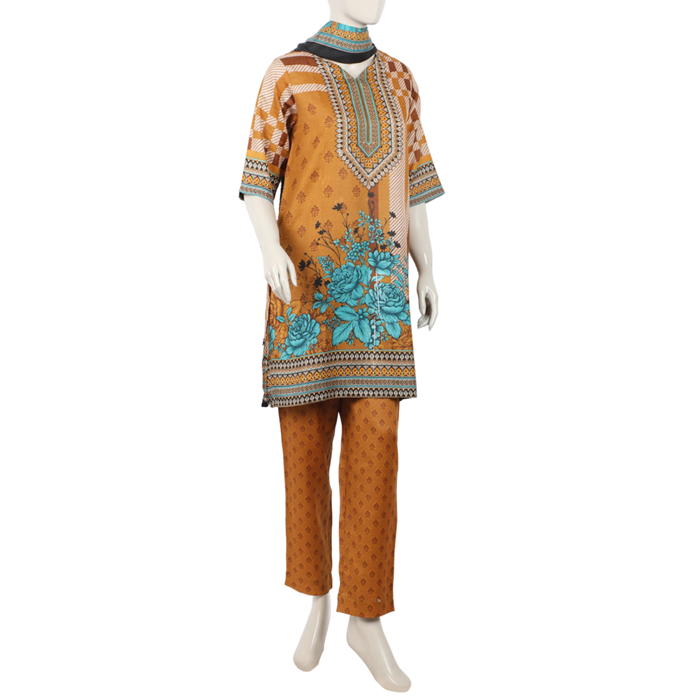 Women's Wash & Wear Unstitched 3pcs Suit - A4, Women, 3Pcs Shalwar Suit, Chase Value, Chase Value