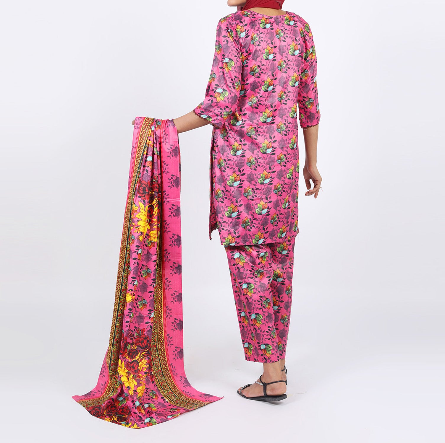 Shataj Febron Wash & Wear Unstitched Printed 3Pcs Suit - A4, Women, 3Pcs Shalwar Suit, Shataj, Chase Value
