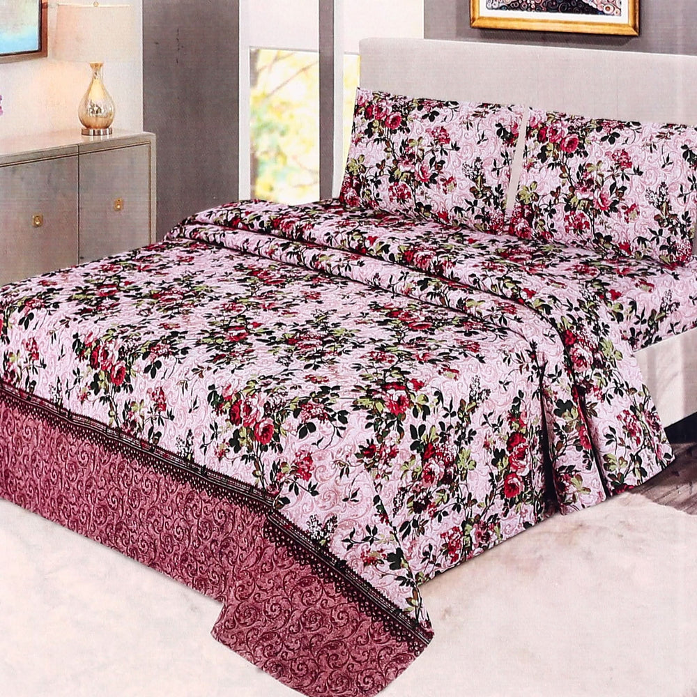 Valuable Soft Feel Double Bedsheet 3Pcs - A4, Double Size Bed Sheet, Chase Value, Chase Value