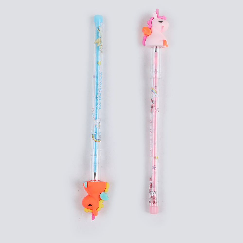 Bullet Pencil With Cartoon Character Eraser 2Pcs, Stationery Supplies, Chase Value, Chase Value