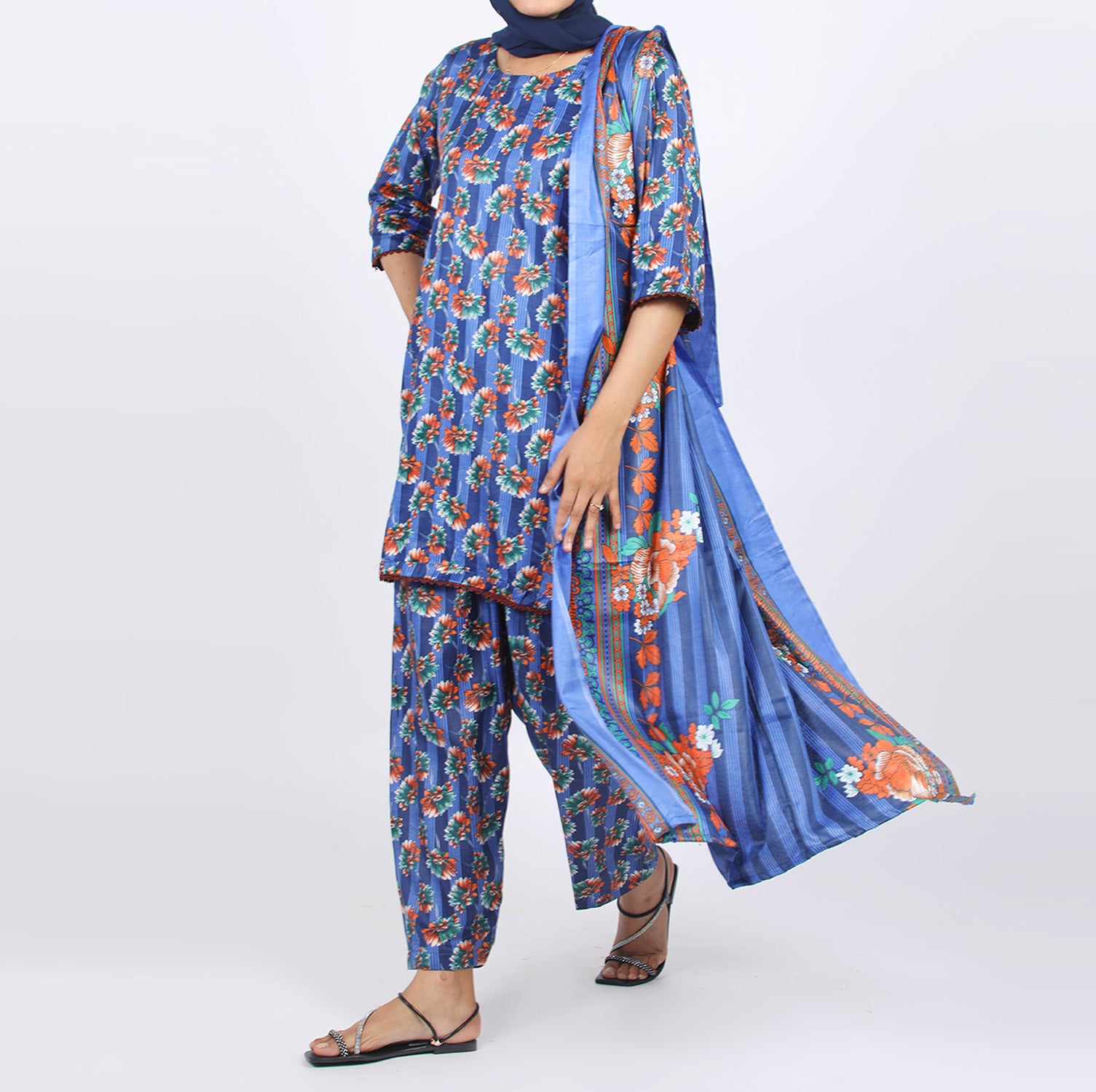 Shataj Febron Wash & Wear Unstitched Printed 3Pcs Suit - A5, Women, 3Pcs Shalwar Suit, Shataj, Chase Value
