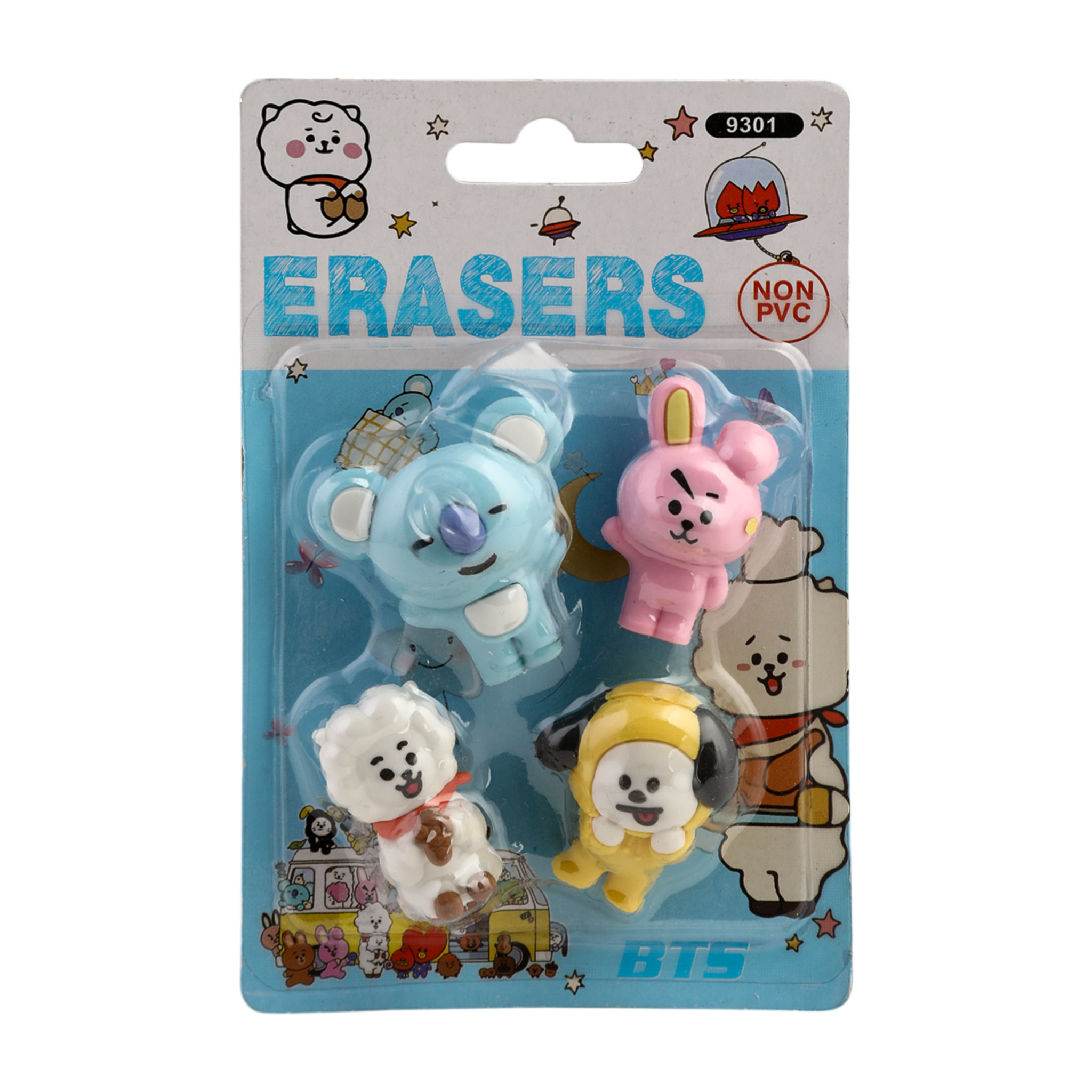 Cartoon Character Eraser Pack of 4, Stationery Supplies, Chase Value, Chase Value