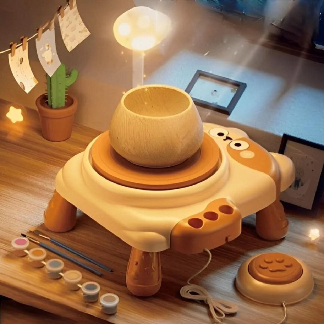 Pottery Wheel – DIY Clay Art Kit for Kids - Fawn & Brown, Educational Toys, Chase Value, Chase Value