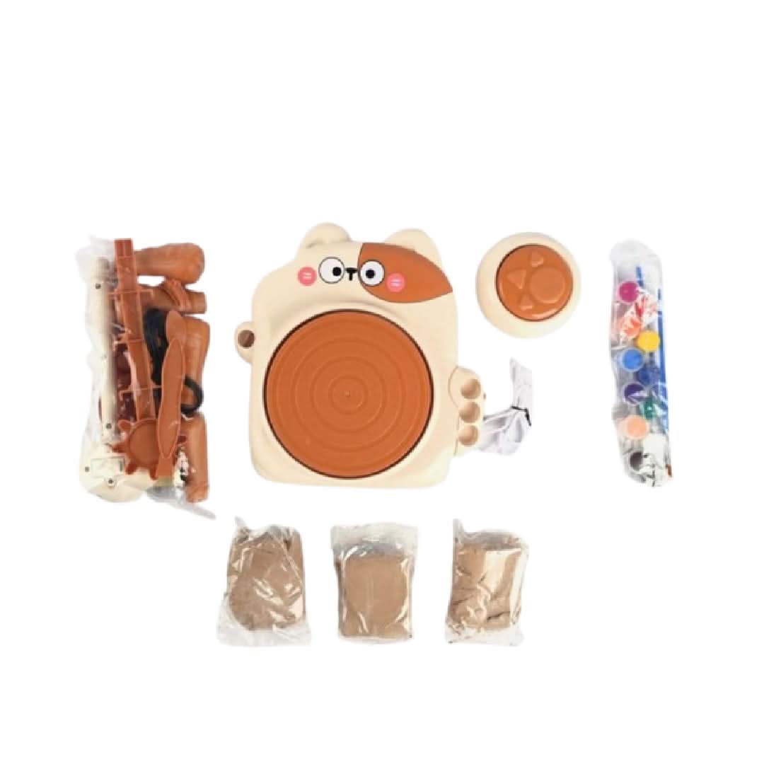 Pottery Wheel – DIY Clay Art Kit for Kids - Fawn & Brown, Educational Toys, Chase Value, Chase Value