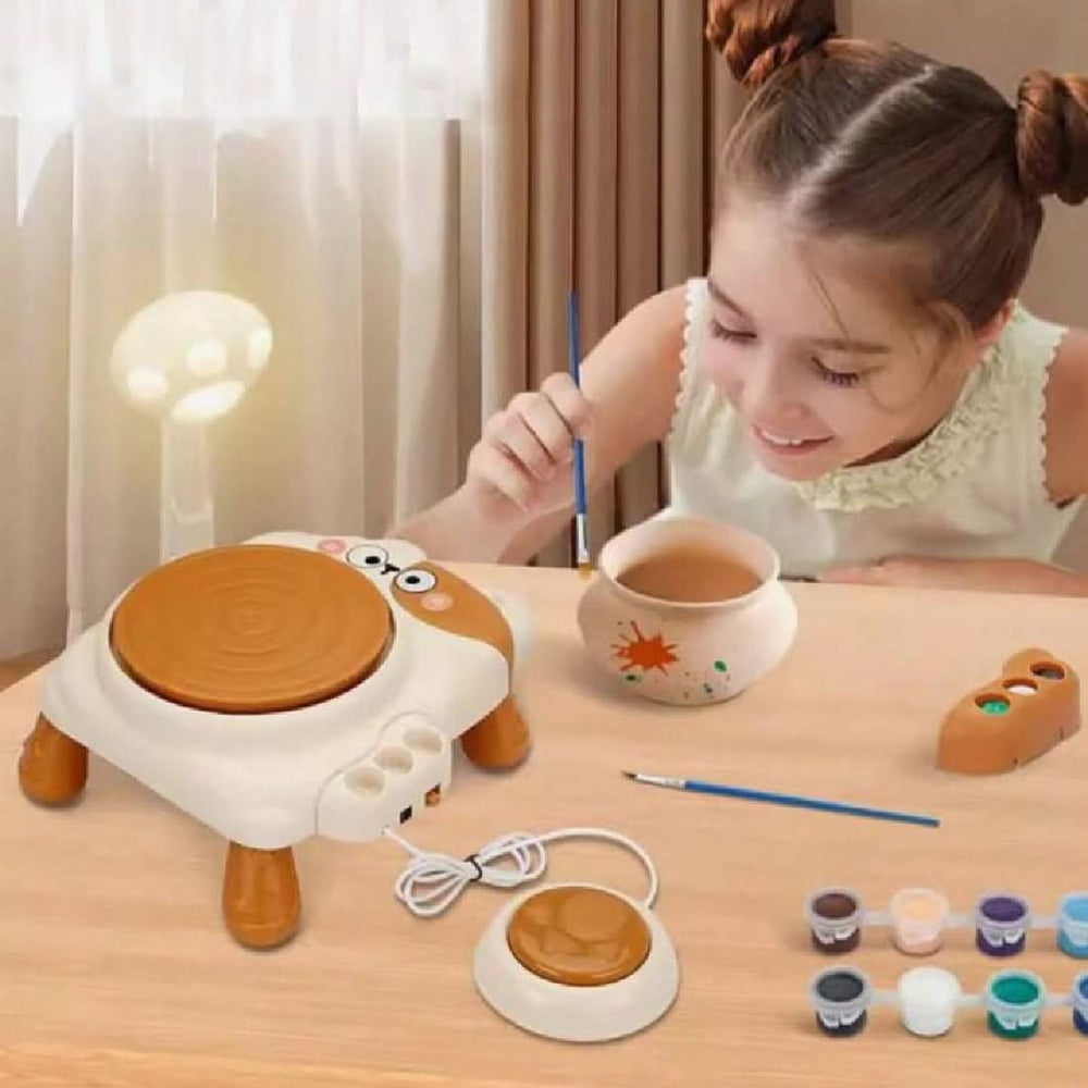 Pottery Wheel – DIY Clay Art Kit for Kids - Fawn & Brown, Educational Toys, Chase Value, Chase Value