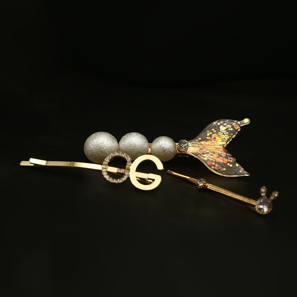 Hair Pin Card - Golden