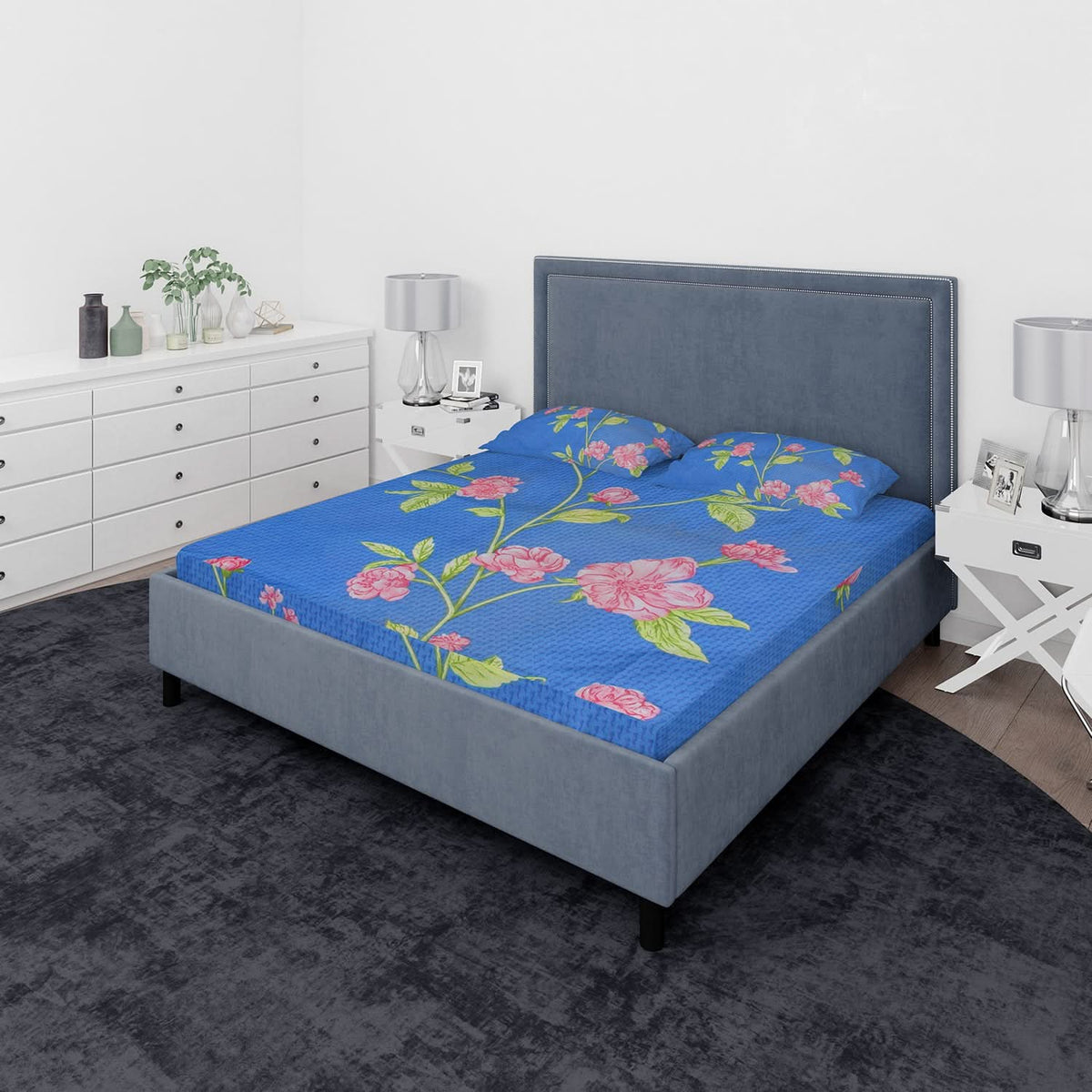 Double Bedsheet 3pcs - Multi Color, Double Size Bed Sheet, Chase Value, Chase Value