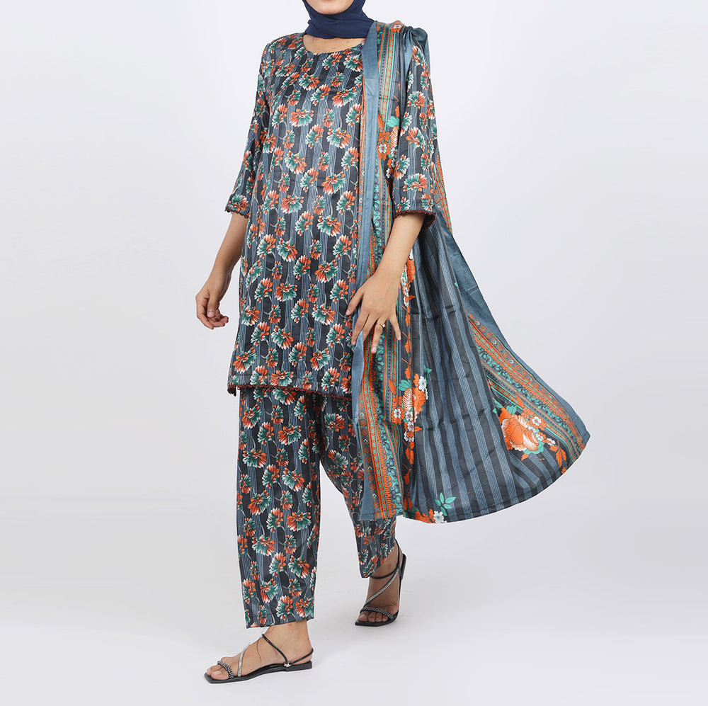 Shataj Febron Wash & Wear Unstitched Printed 3Pcs Suit - A6, Women, 3Pcs Shalwar Suit, Shataj, Chase Value