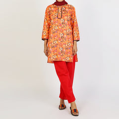 Women's Printed  2Pcs  Suit - Multi Color