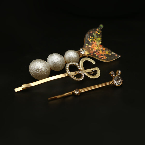 Hair Pin Card - Golden