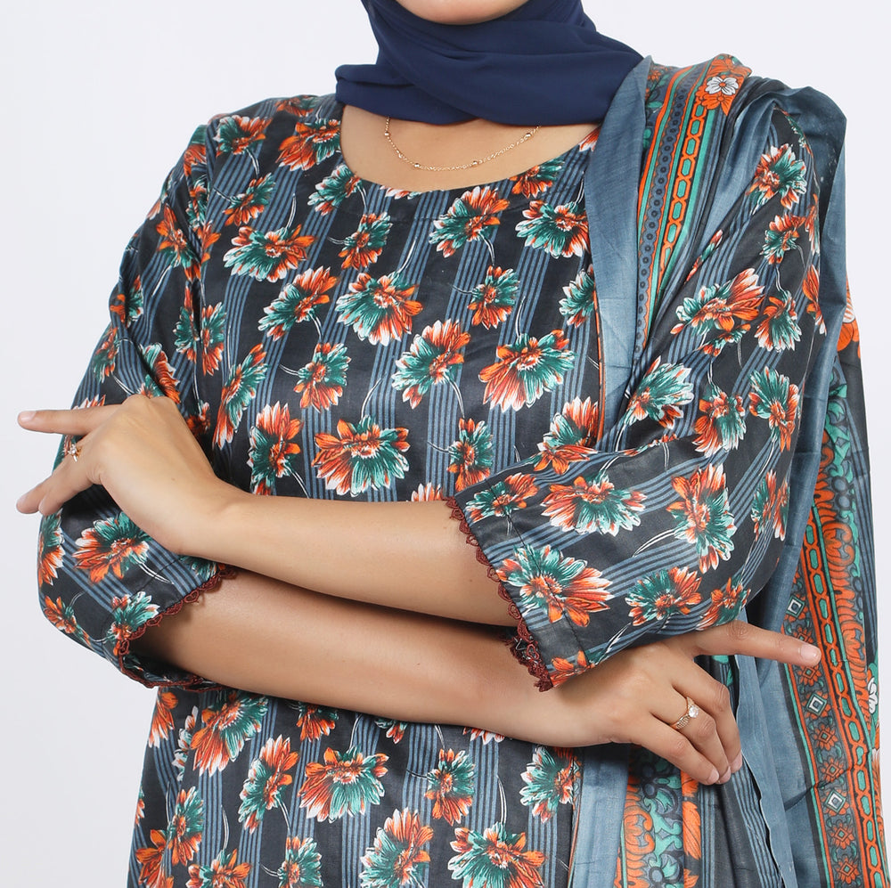 Shataj Febron Wash & Wear Unstitched Printed 3Pcs Suit - A6, Women, 3Pcs Shalwar Suit, Shataj, Chase Value