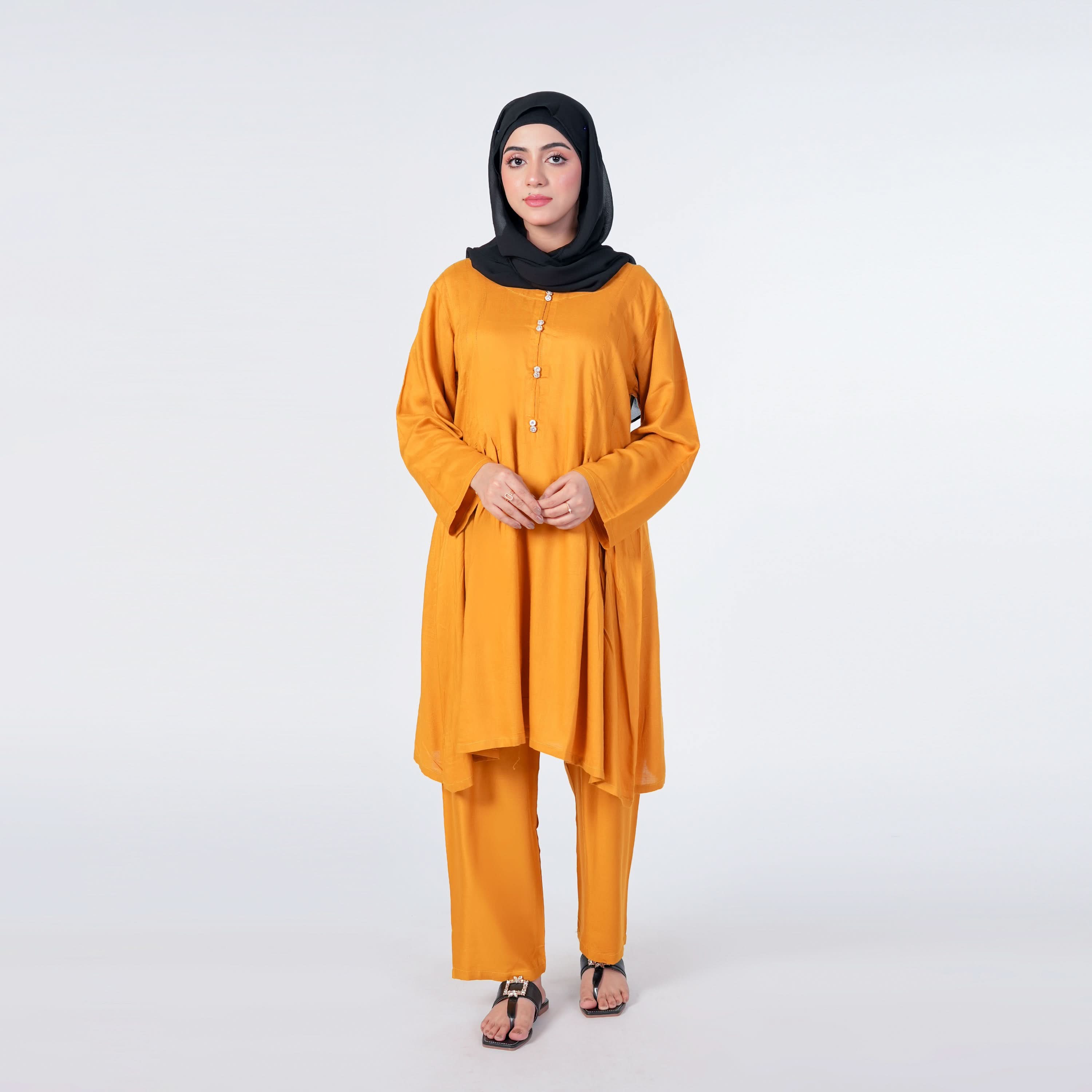 Women's Dyed Co-Ord Set - Mustard, Women Co-Ord Set, Chase Value, Chase Value