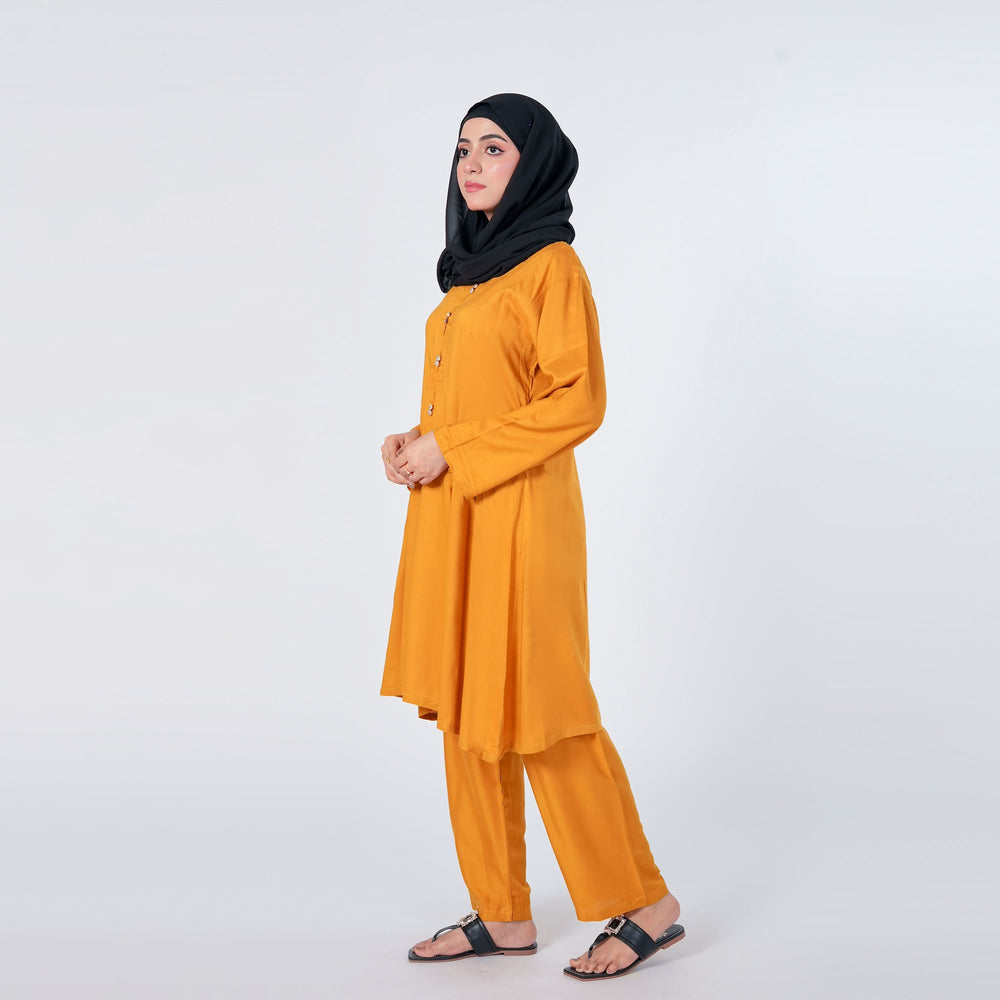 Women's Dyed Co-Ord Set - Mustard, Women Co-Ord Set, Chase Value, Chase Value