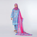 Women's Printed Shalwar Suit - Blue, Women Shalwar Suits, Chase Value, Chase Value