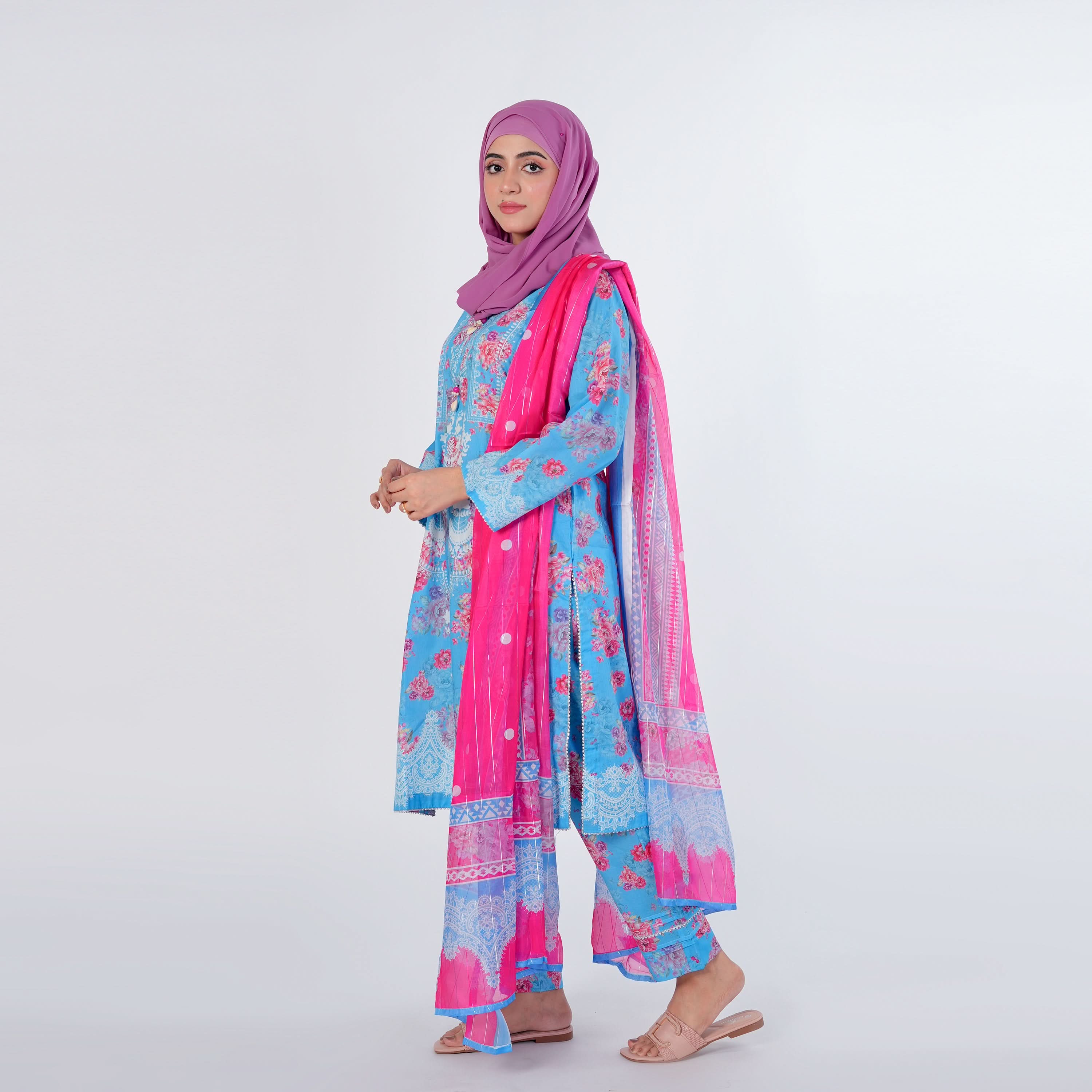 Women's Printed Shalwar Suit - Blue, Women Shalwar Suits, Chase Value, Chase Value