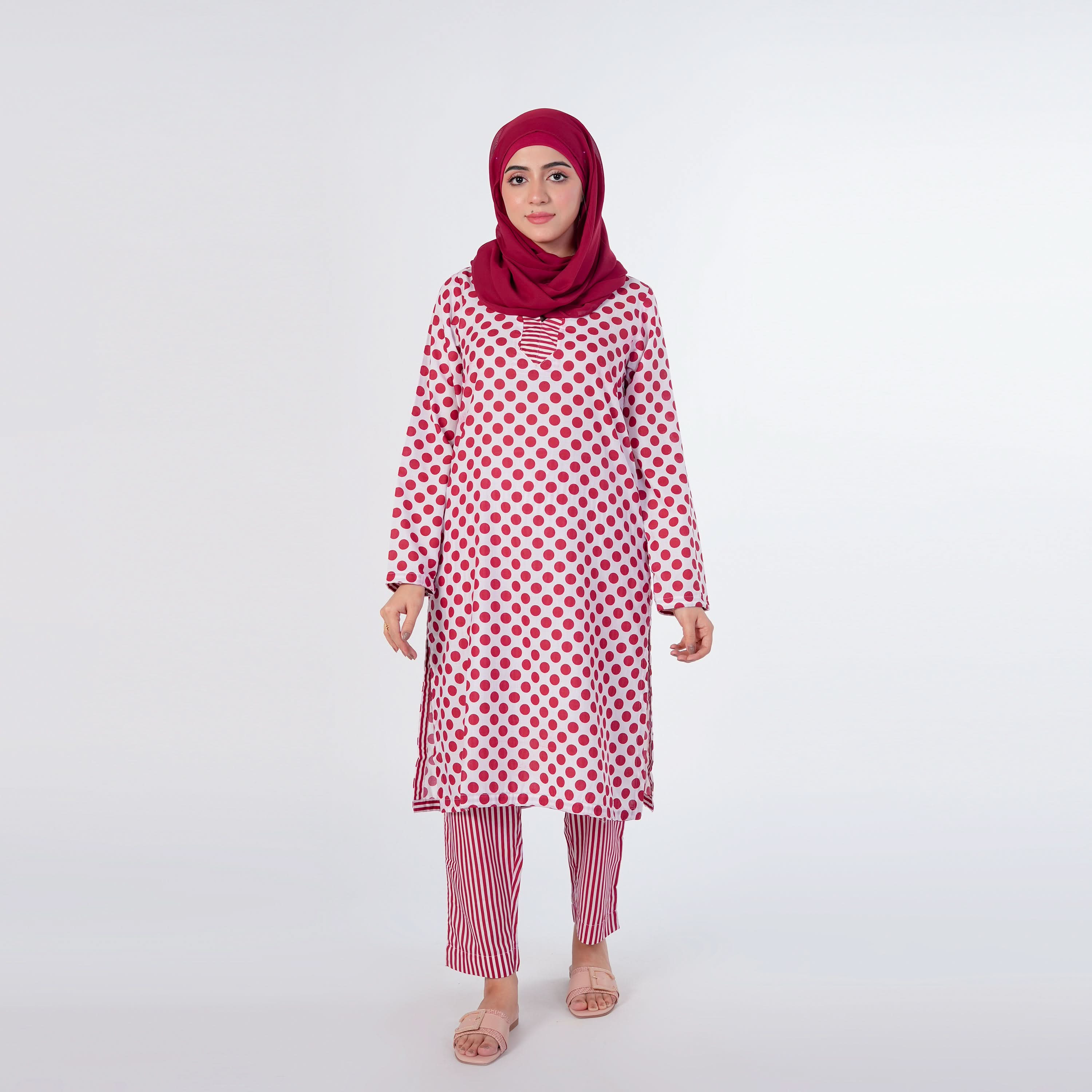 Women's Printed Shalwar Suit - Red, Women Shalwar Suits, Chase Value, Chase Value