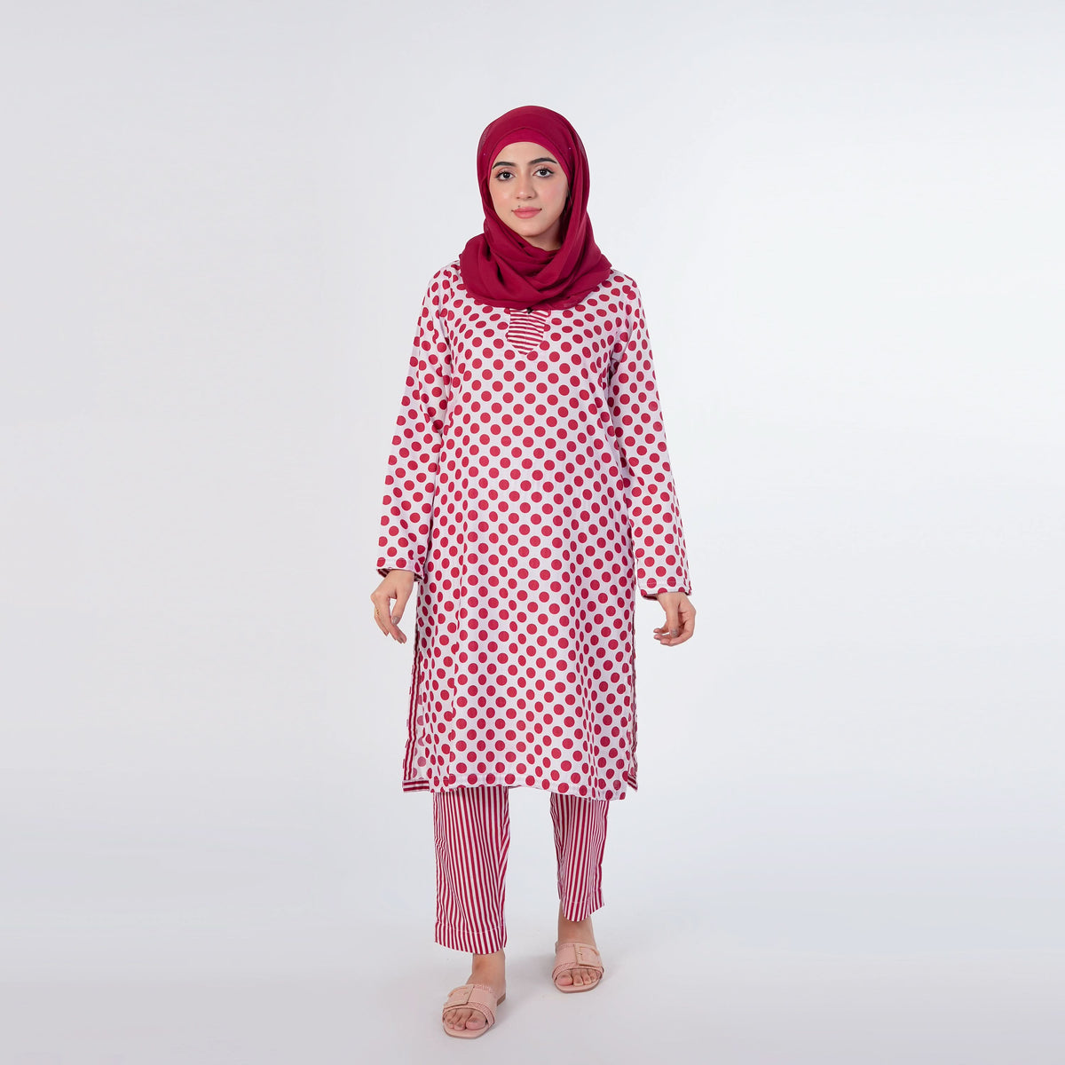 Women's Printed Shalwar Suit - Red, Women Shalwar Suits, Chase Value, Chase Value