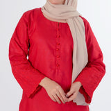 Women's Embroidered 2pcs Stitched Suit - Red, Women Shalwar Suits, Chase Value, Chase Value