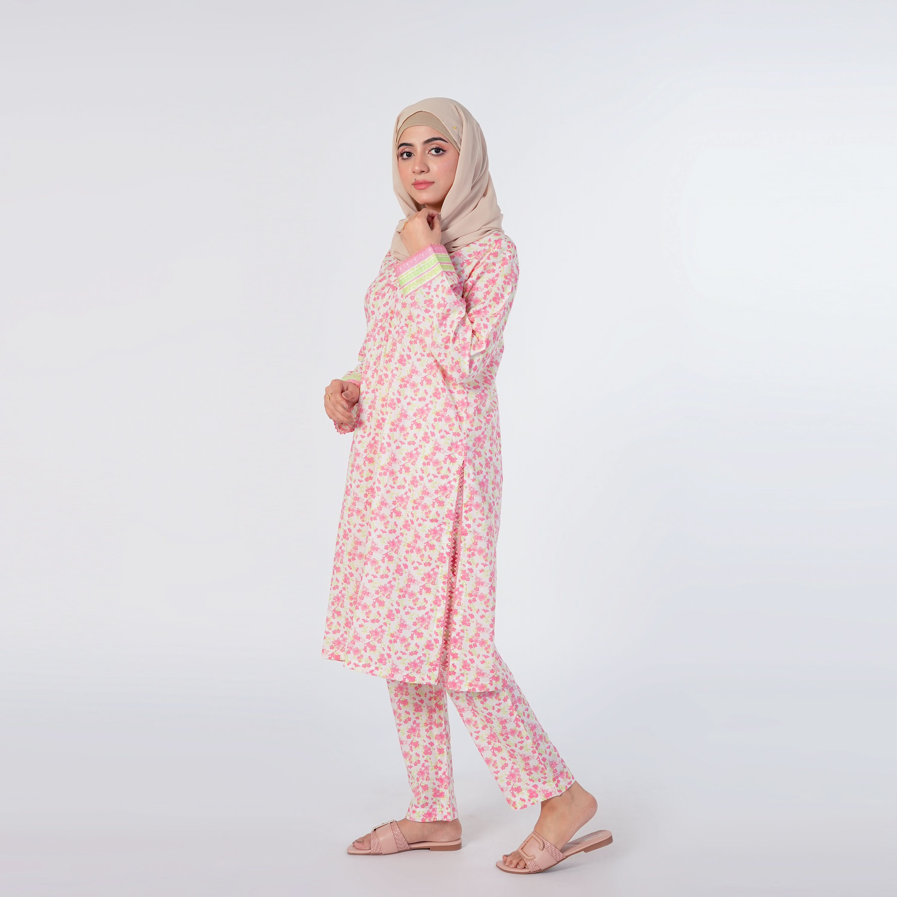 Women's Printed Stitched Shalwar Suit - Pink, Women Shalwar Suits, Chase Value, Chase Value