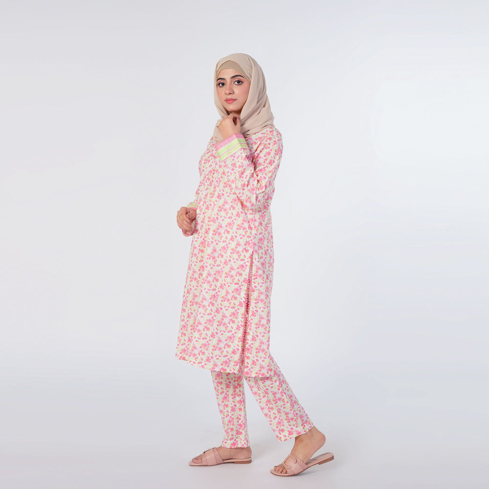 Women's Printed Stitched Shalwar Suit - Pink, Women Shalwar Suits, Chase Value, Chase Value