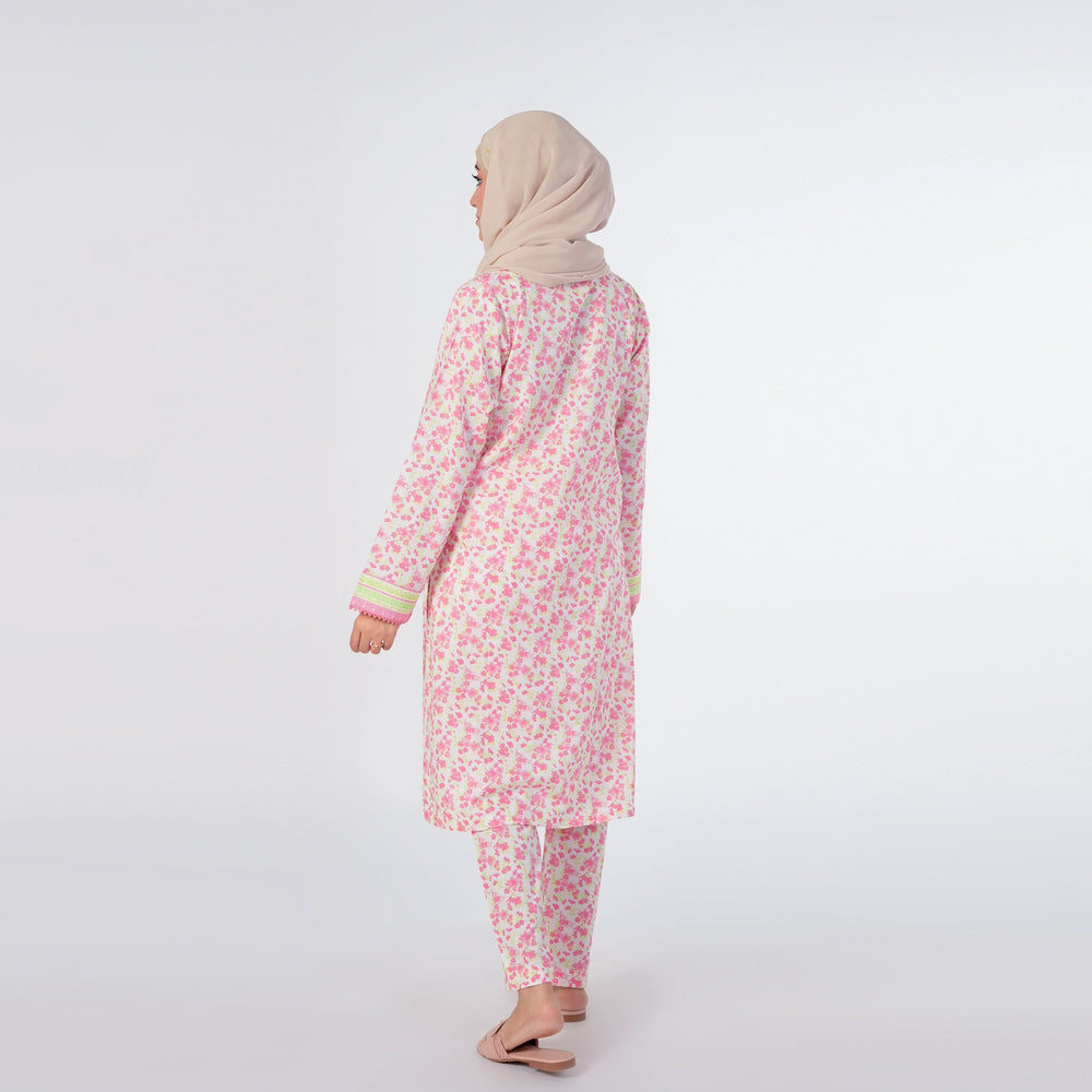Women's Printed Stitched Shalwar Suit - Pink, Women Shalwar Suits, Chase Value, Chase Value