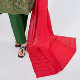 Women's 03pcs Stitched Suit - Green, Women Shalwar Suits, Chase Value, Chase Value