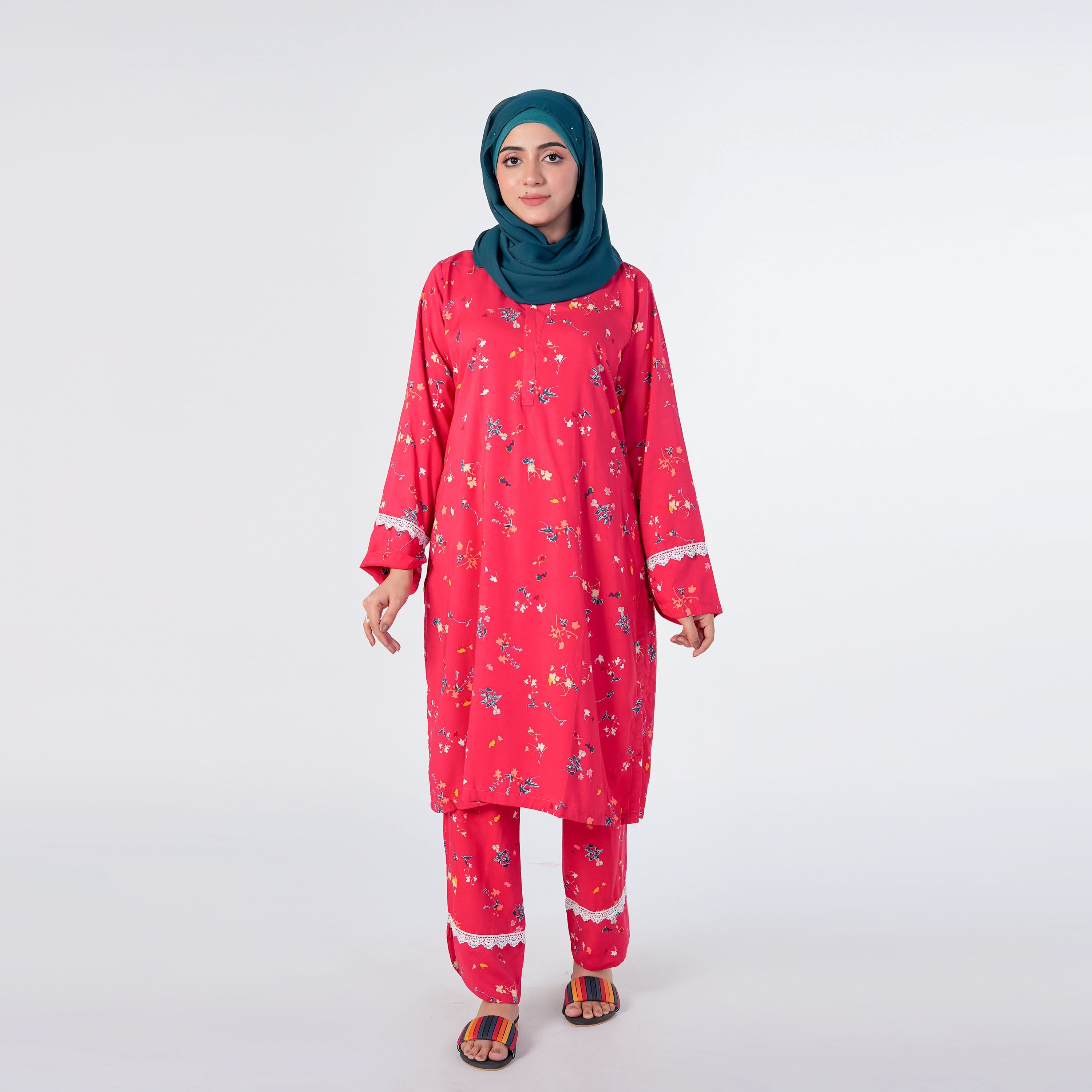 Women's Printed Co-Ord Set - Dark Pink, Women Co-Ord Set, Chase Value, Chase Value