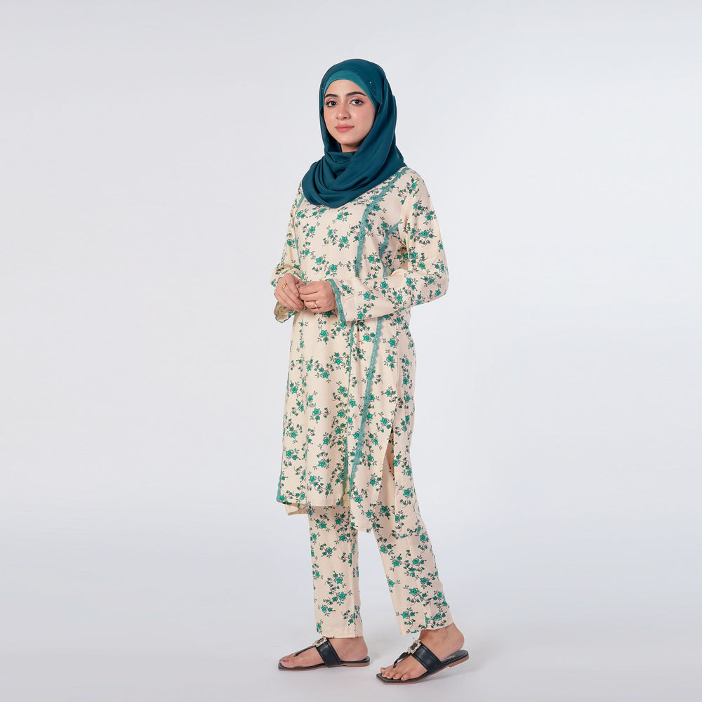 Women's Printed Linen Co-Ord Set - Fawn, Women Co-Ord Set, Chase Value, Chase Value