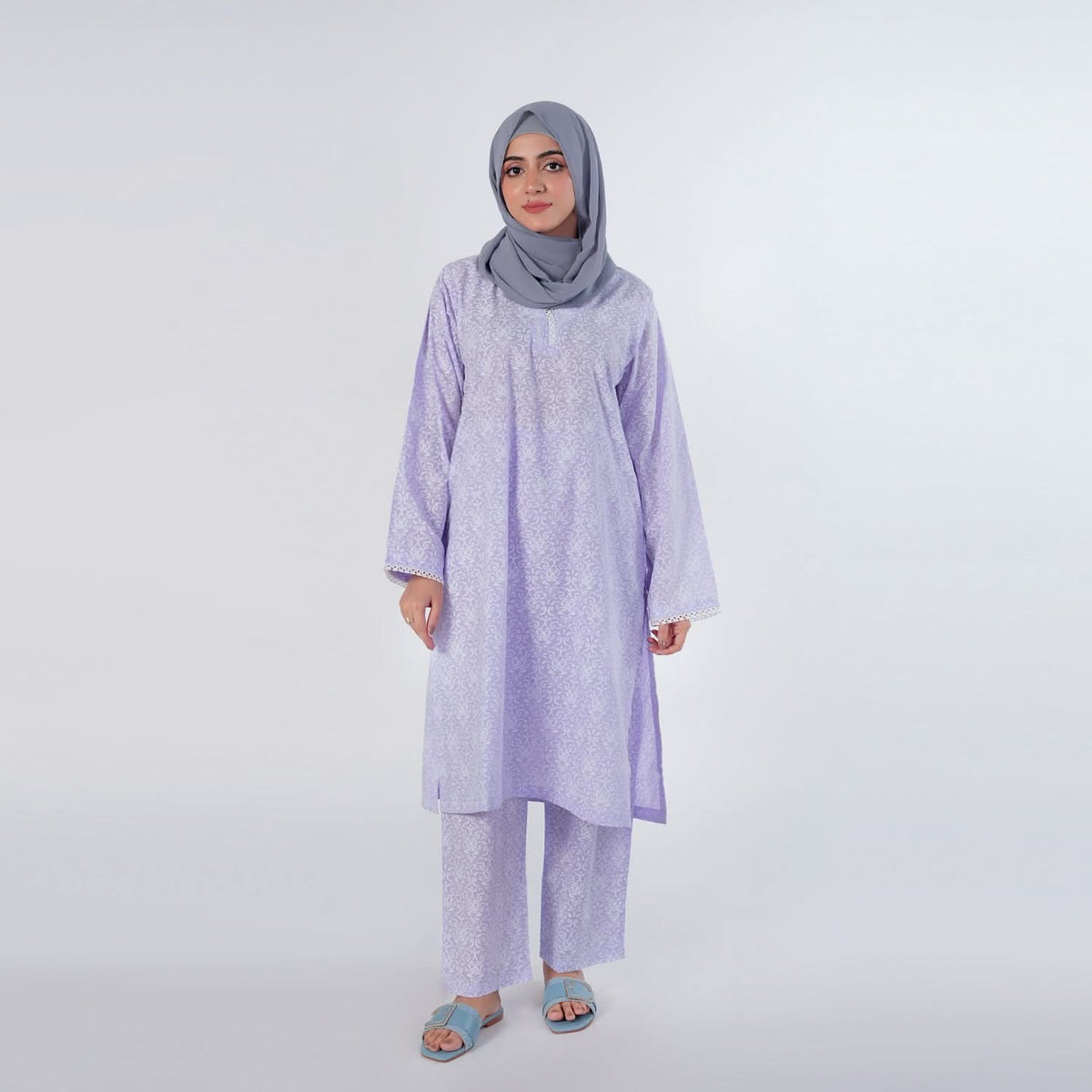 Women's Stitched 2pcs Suit - Purple, Women Shalwar Suits, Chase Value, Chase Value