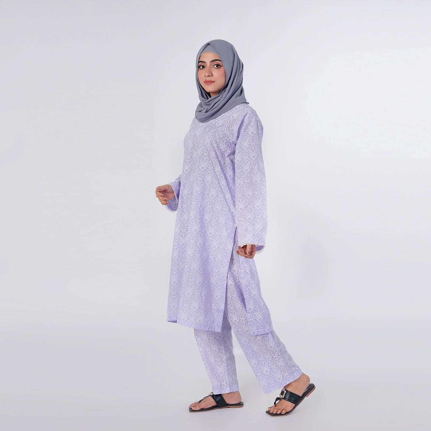 Women's Stitched 2pcs Suit - Purple, Women Shalwar Suits, Chase Value, Chase Value