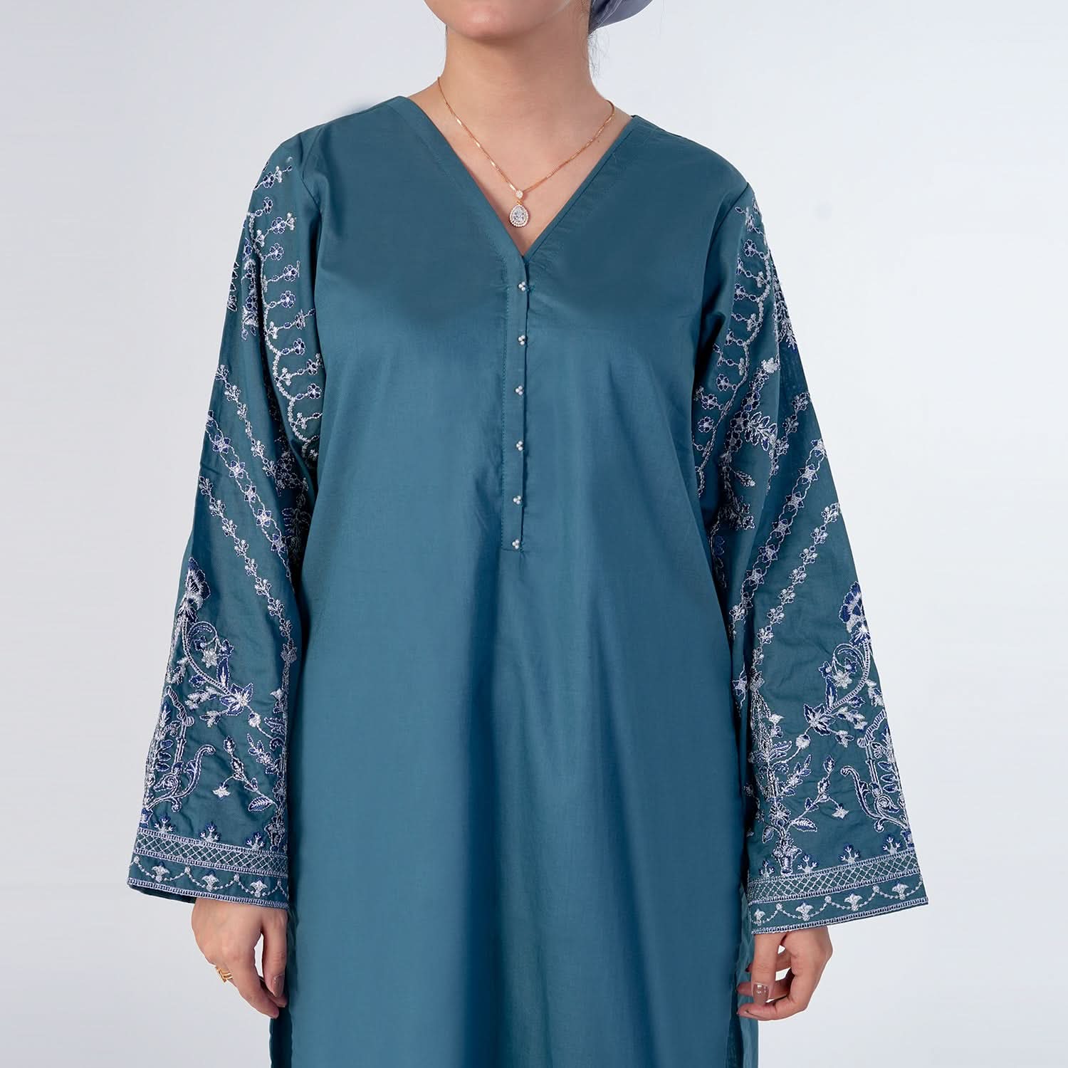 Women's Stitched 2pcs Suit - Sea Green, Women Shalwar Suits, Chase Value, Chase Value