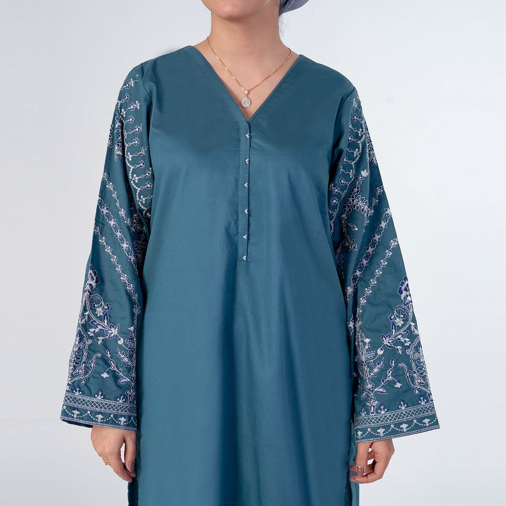 Women's Stitched 2pcs Suit - Sea Green, Women Shalwar Suits, Chase Value, Chase Value