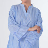 Women's Stripe Western Co-Ord Set - Blue, Women Co-Ord Set, Chase Value, Chase Value